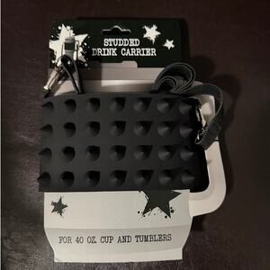 STUDDED SPIKE 40 0Z TUMBLER BOTTLE SLING HOLDER CARRIER NWT